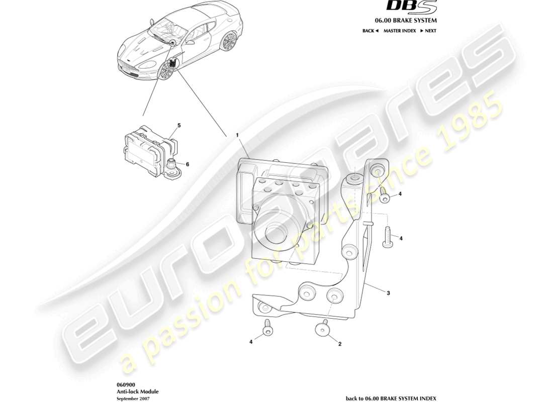 ein teilediagramm aus dem teilekatalog aston martin dbs (2013)