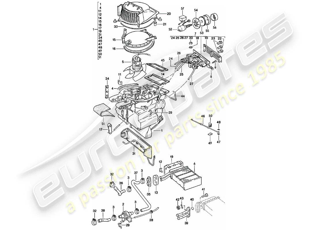 porsche 1981 (924) heizung - f >> 92-cn402 197 - f >> 93-cn100 305 - f >> 93-bn700 450 teilediagramm