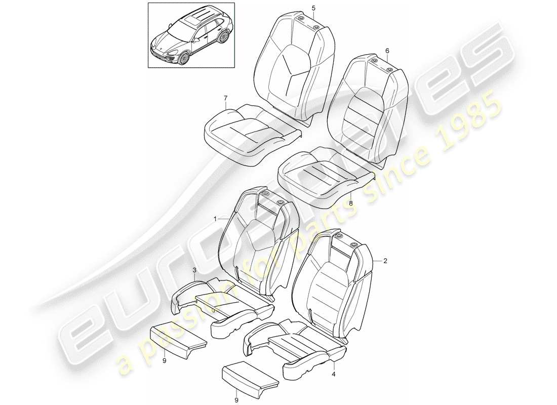 porsche 2013 (cayenne e2 92a) schaumteil teilediagramm