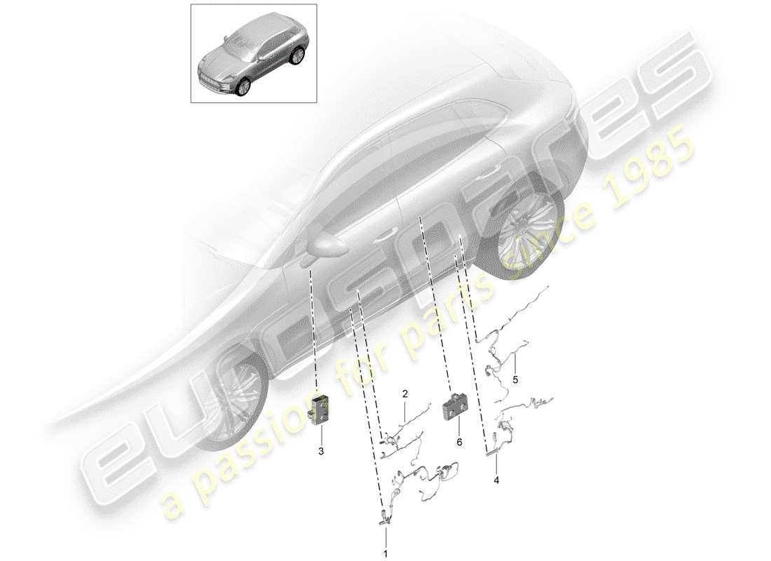 porsche 2020 (macan) geschirr teilediagramm