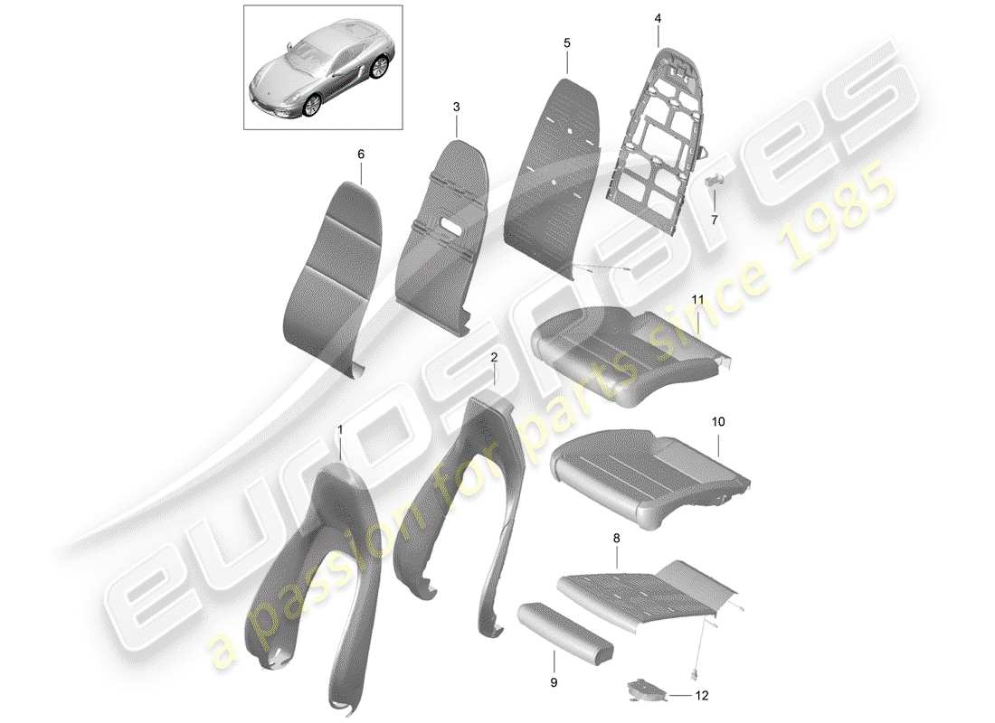 porsche 2014 (981 cayman) schaumteil teilediagramm