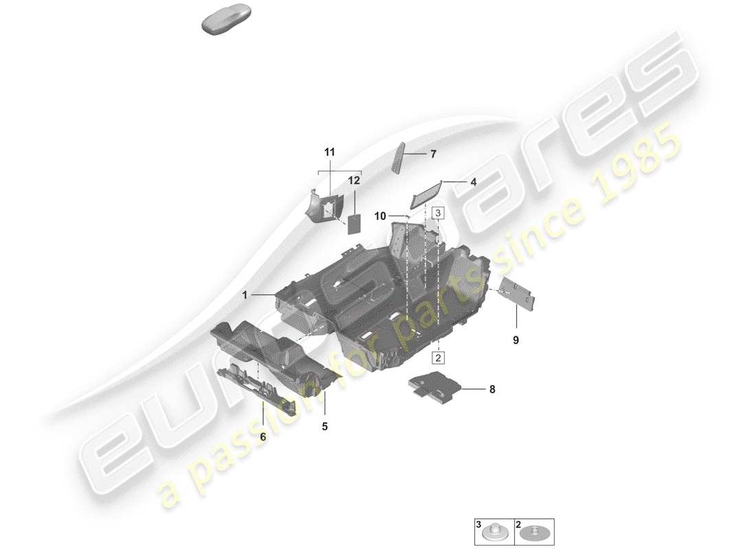 porsche 2019 (992-1) bodenbeläge (teppich) ersatzteildiagramm