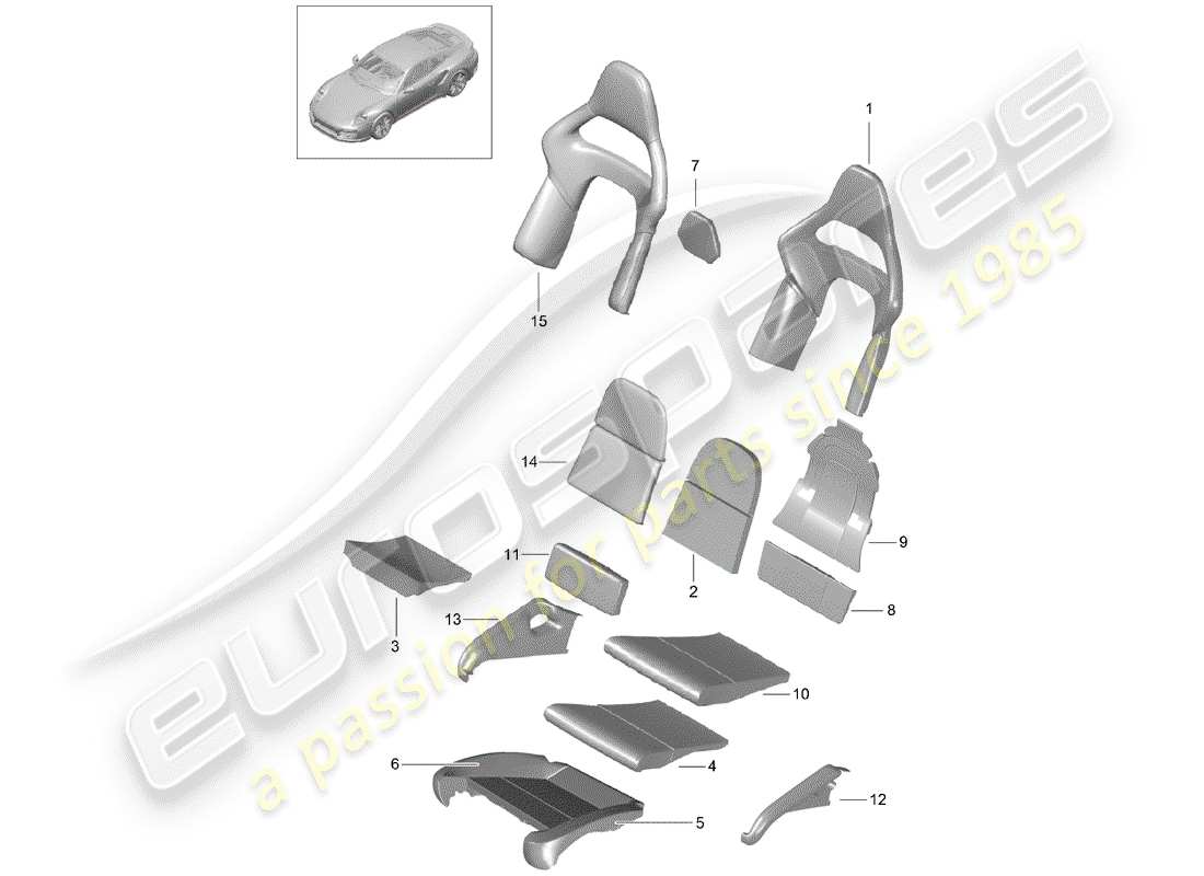 porsche 2017 (991-2 turbo) schaumteil teilediagramm