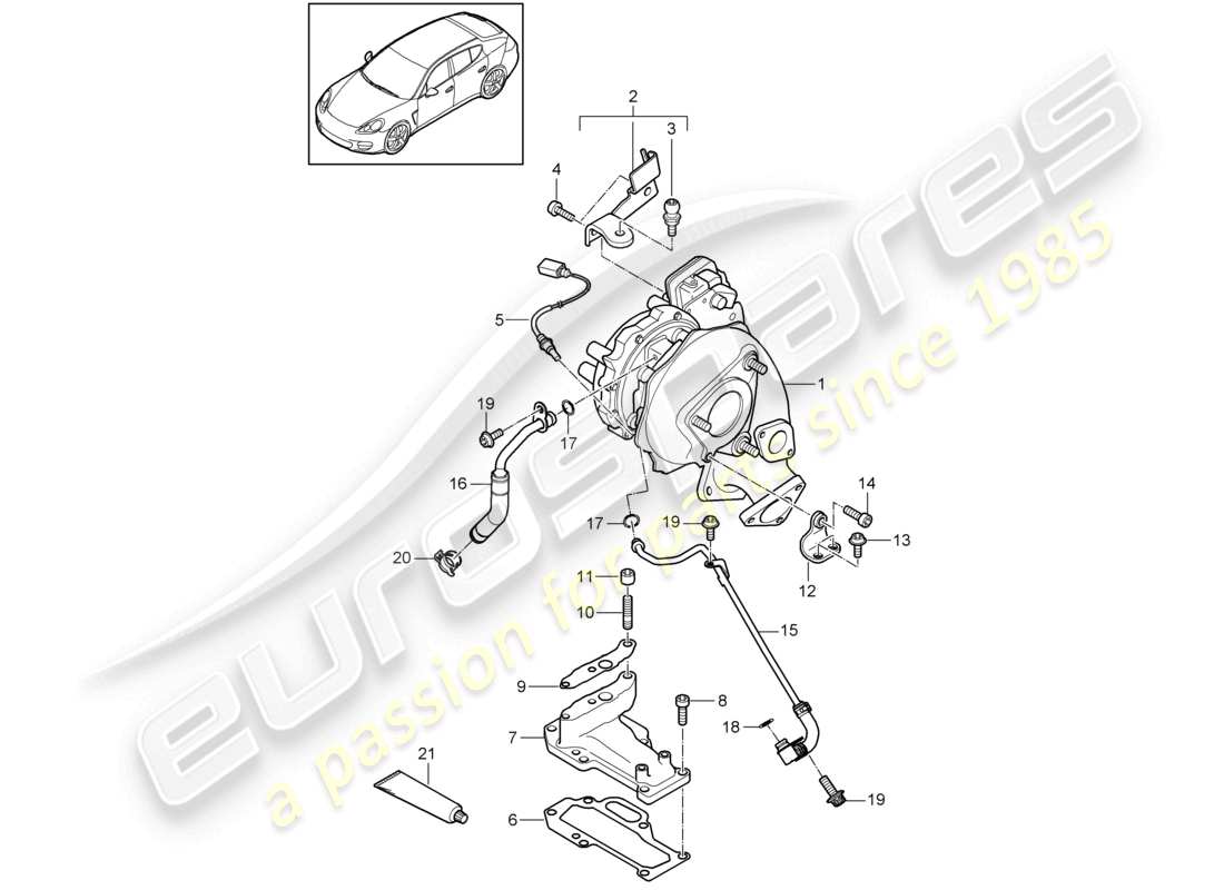 porsche 2010 (cayenne e1 9pa) abgasturbolader teilediagramm