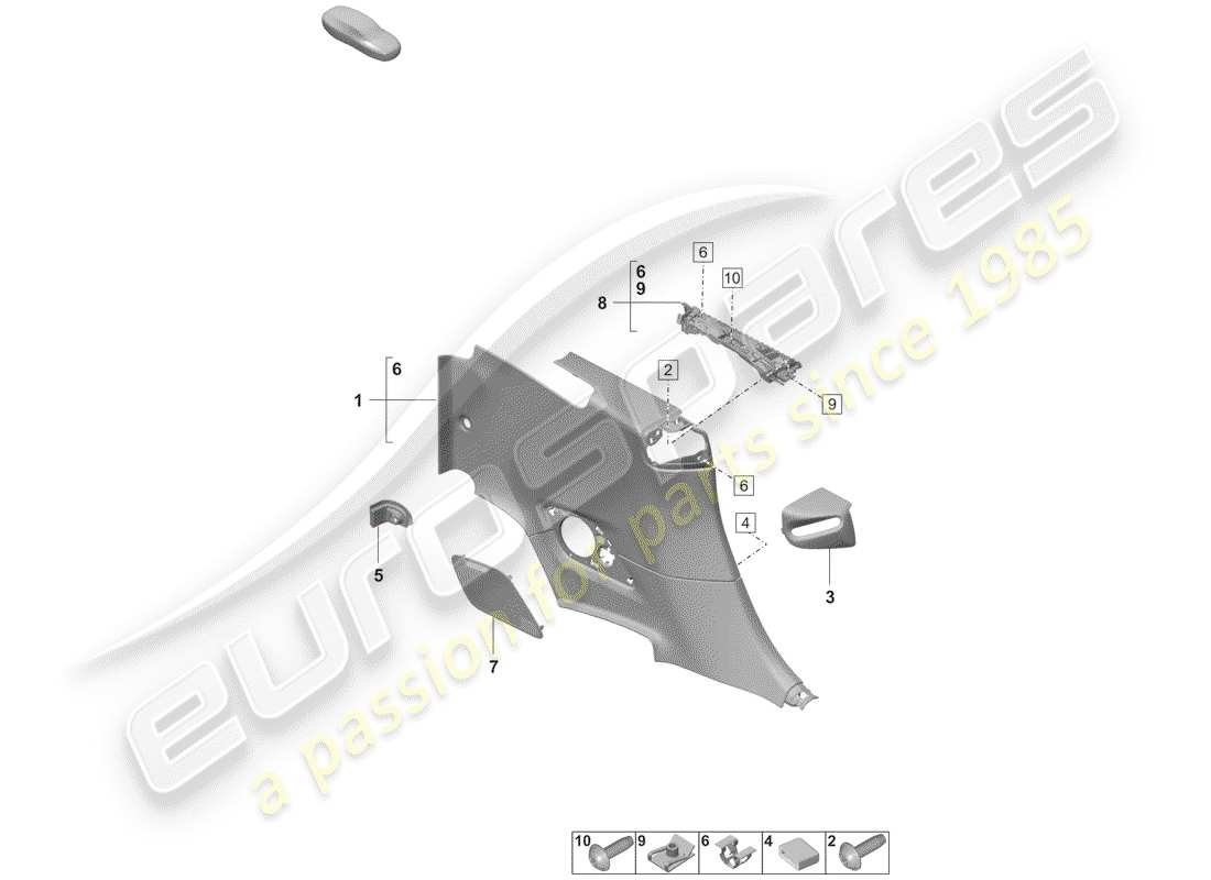 porsche 2020 (992-1) seitenverkleidung - ersatzteildiagramm