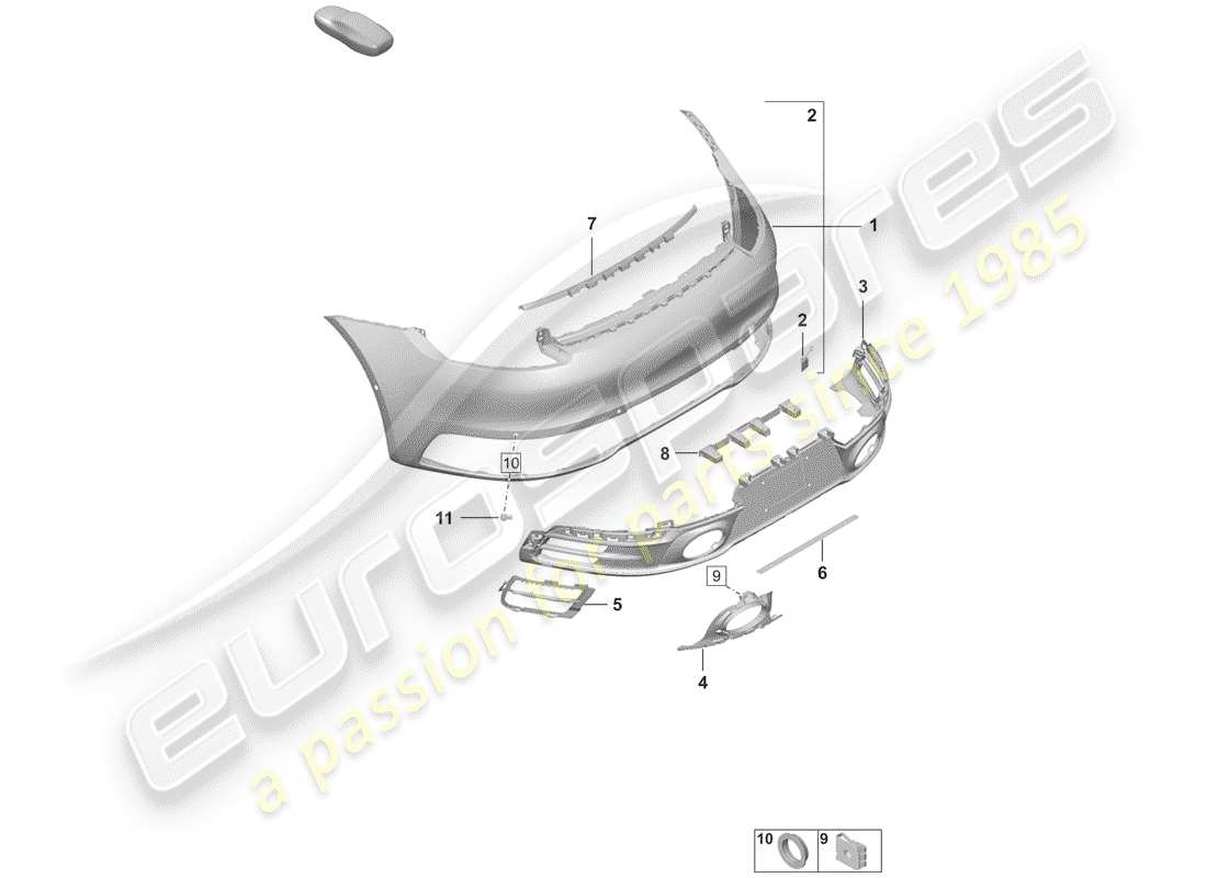 porsche 2019 (992-1) stoßstange ersatzteildiagramm