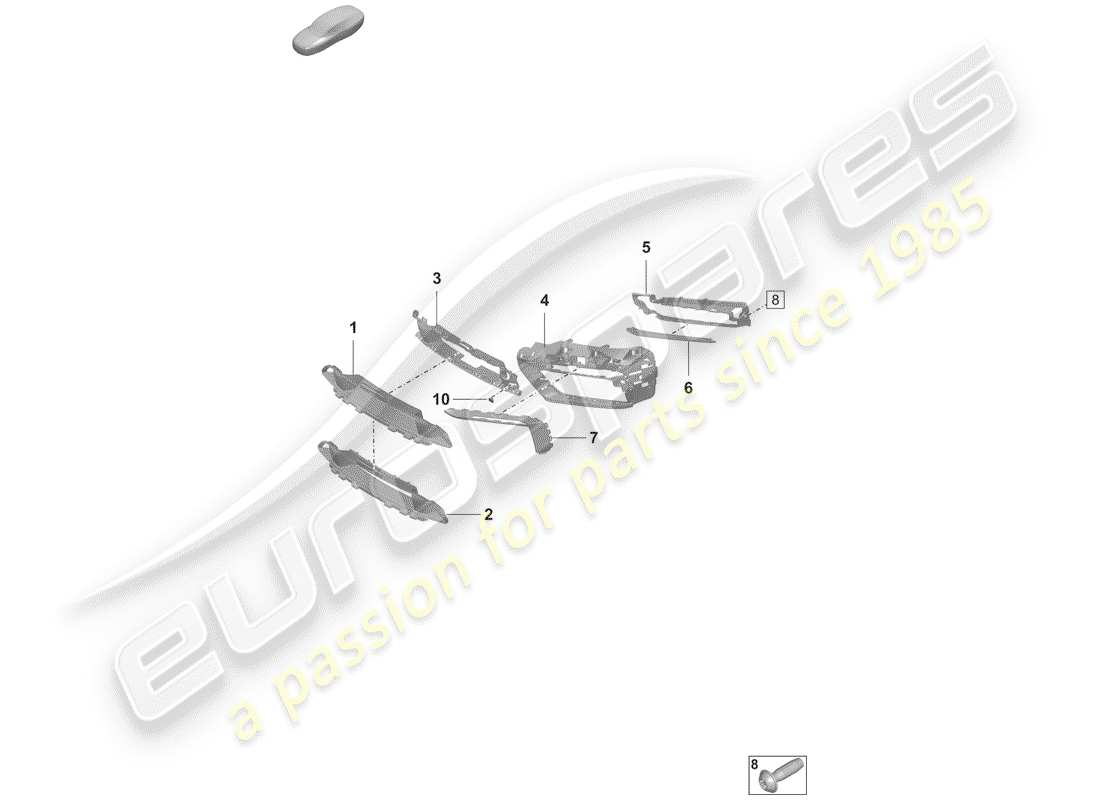 porsche 2019 (992-1) luftkanal teilediagramm