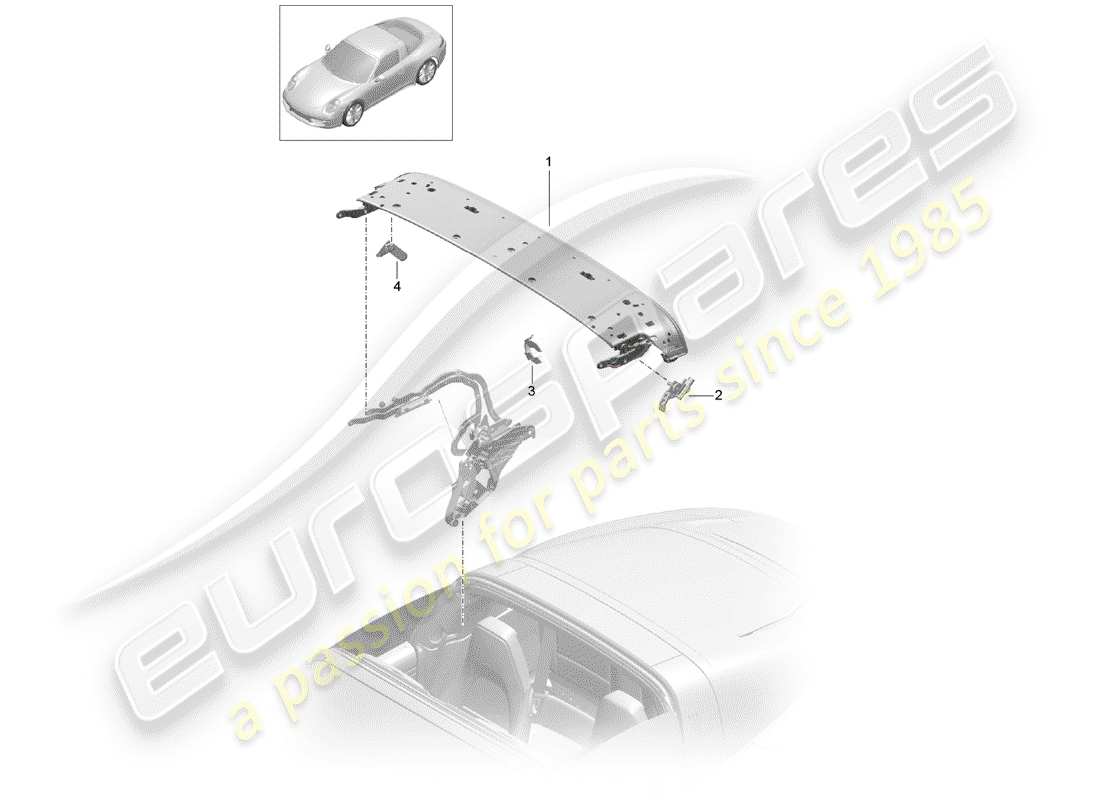 porsche 2015 (991-1) top frame ersatzteildiagramm