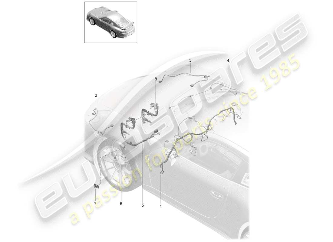 porsche 2020 (991-2 r/gt3/rs) harness-ersatzteildiagramm