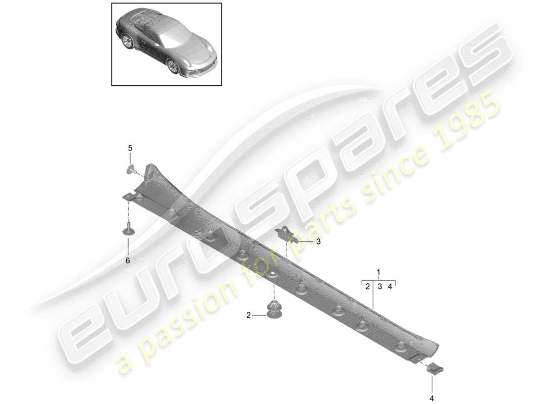 porsche 2015 (991-1 r/gt3/rs) seitenteilverkleidung teilediagramm