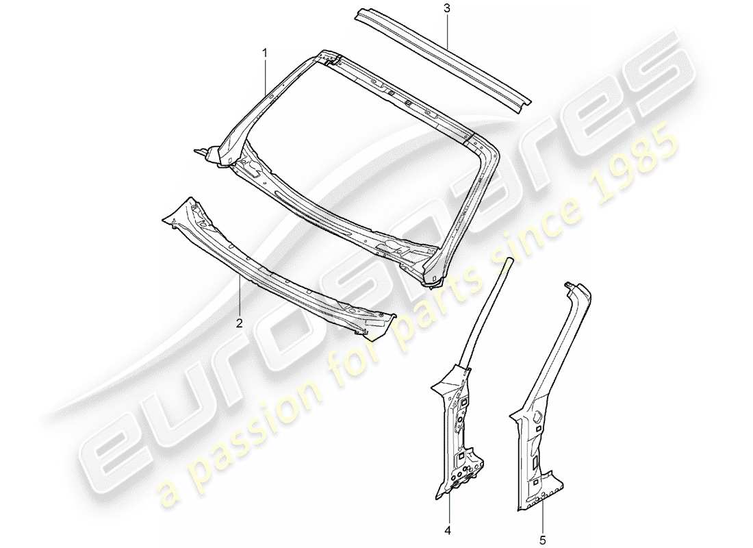 porsche 2008 (987 boxster) cowl-teilediagramm