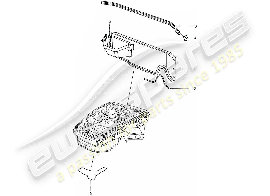porsche 1998 (993) armaturenbrett - für - front end ersatzteildiagramm