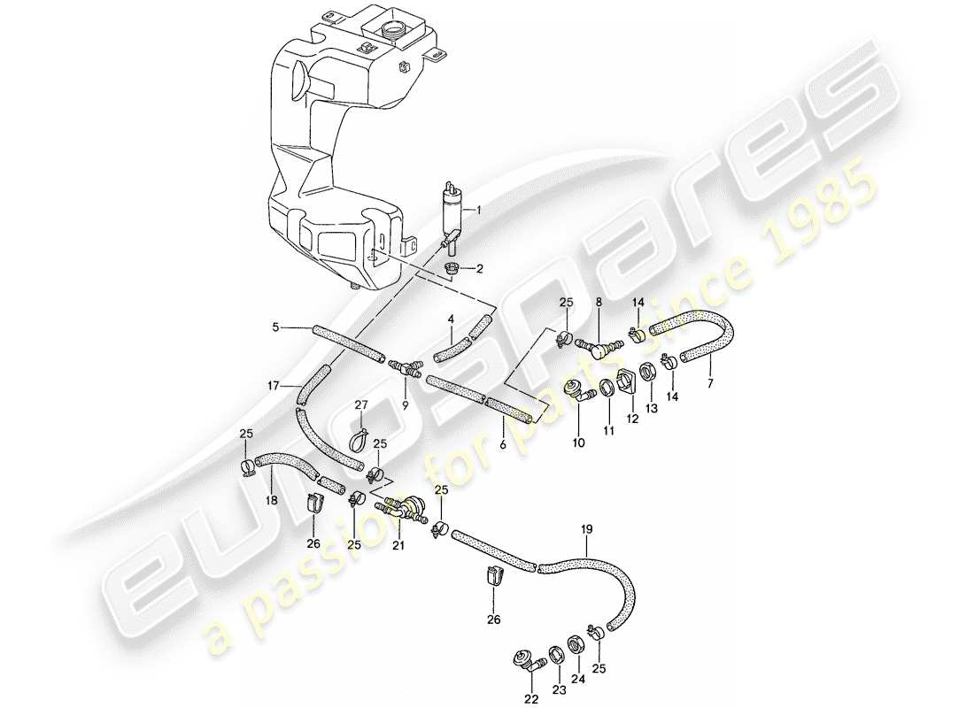 porsche 1990 (944) scheibe teilediagramm