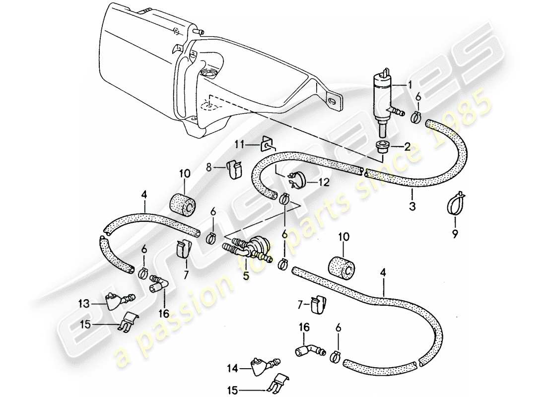 porsche 968 (1995) scheibe teilediagramm