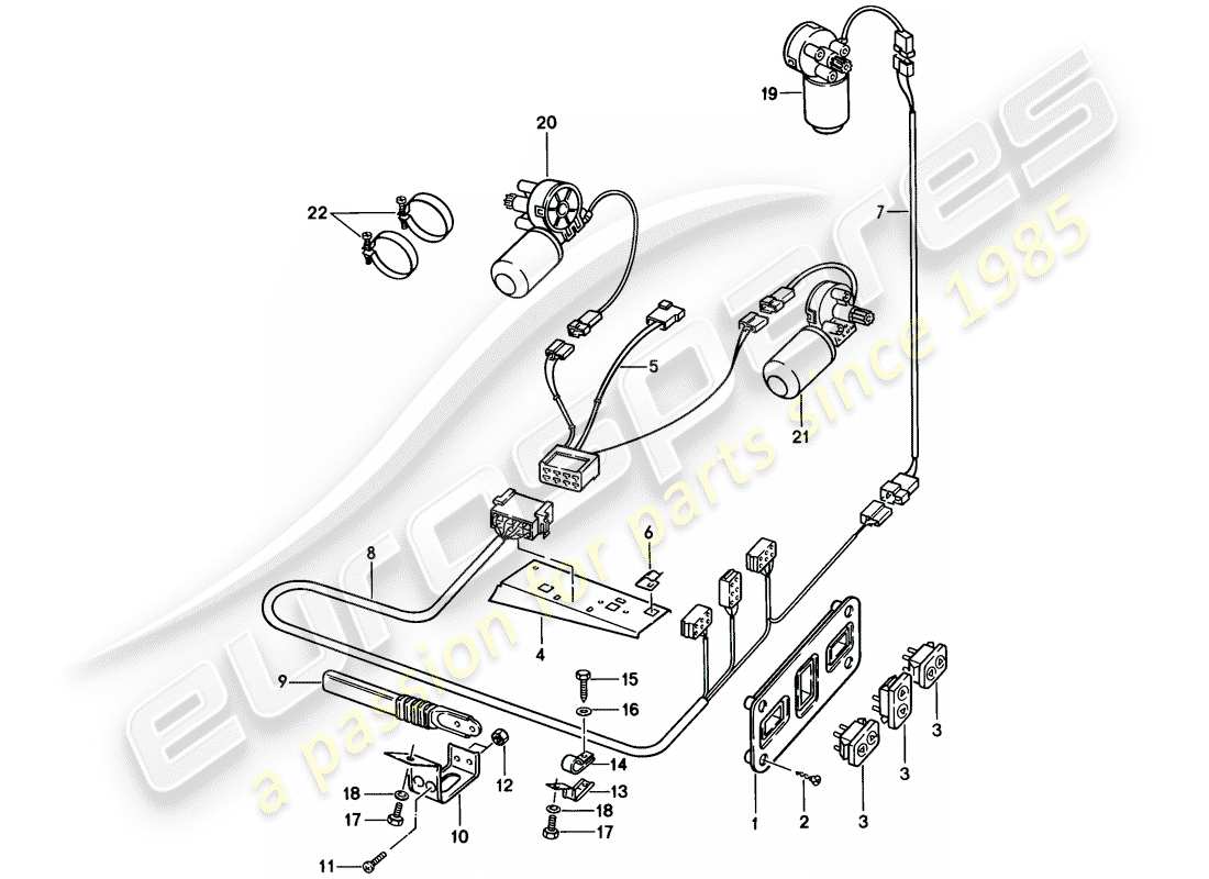 porsche 1985 (928) vordersitz - elektrische ausrüstung - d >> - mj 1984 ersatzteildiagramm