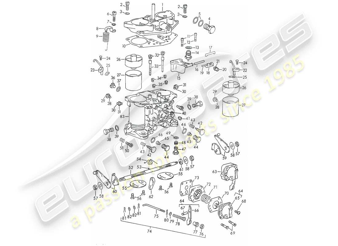 porsche 1967 (911/912) einzelteile - für - vergaser - solex-40 pii-4 - d >> - mj 1968 ersatzteildiagramm