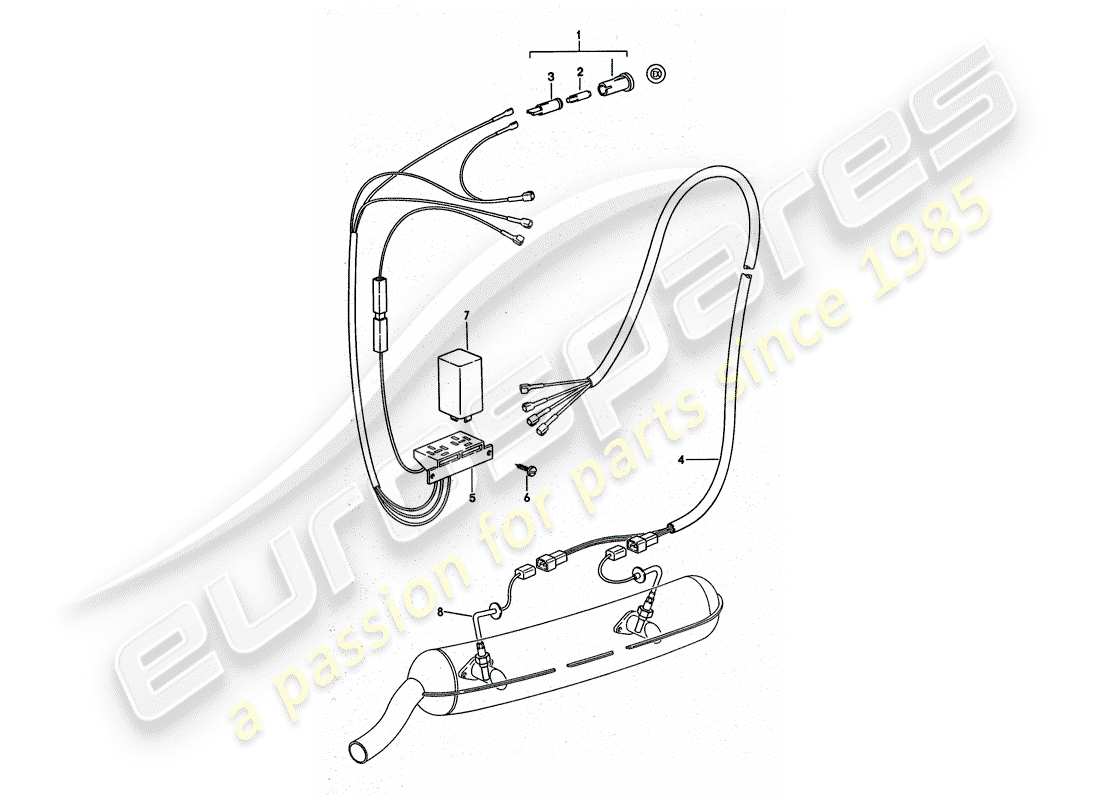porsche 1977 (911 turbo) abgas - temperaturüberwachung ersatzteildiagramm