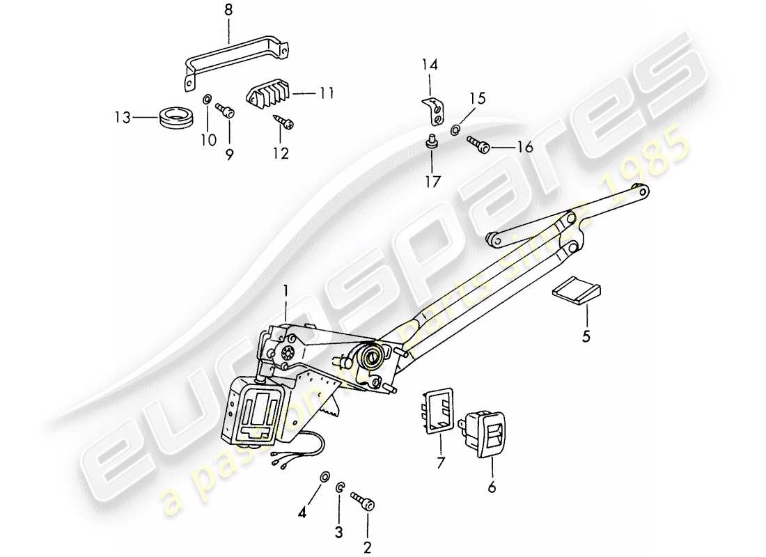porsche 1966 (911/912) fensterheber - elektrisch ersatzteildiagramm