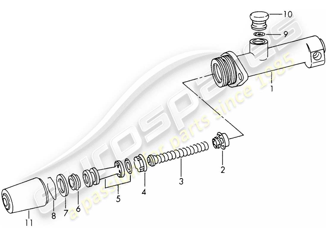 porsche 1968 (911/912) hauptbremszylinder - einzelteile - d >> - mj 1967 ersatzteildiagramm