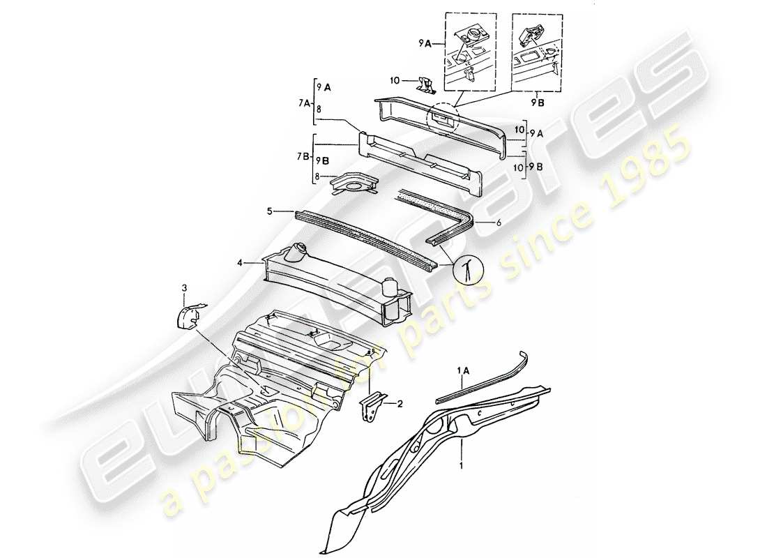 porsche 1993 (964) frame-teilediagramm