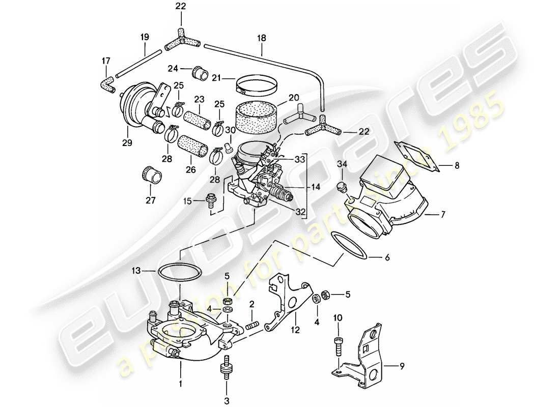 porsche 1985 (928) l-jetronic - 1 - - d >> - mj 1984 ersatzteildiagramm