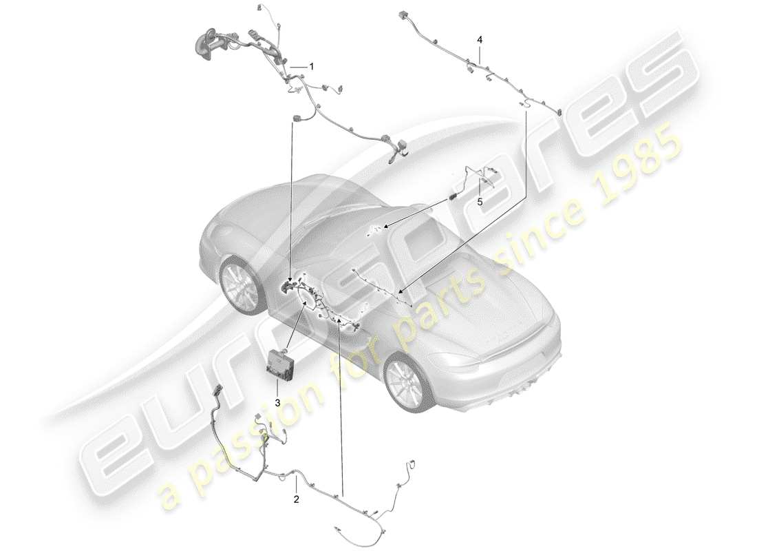 porsche 2016 (981 boxster spyder) kabelbäume ersatzteildiagramm
