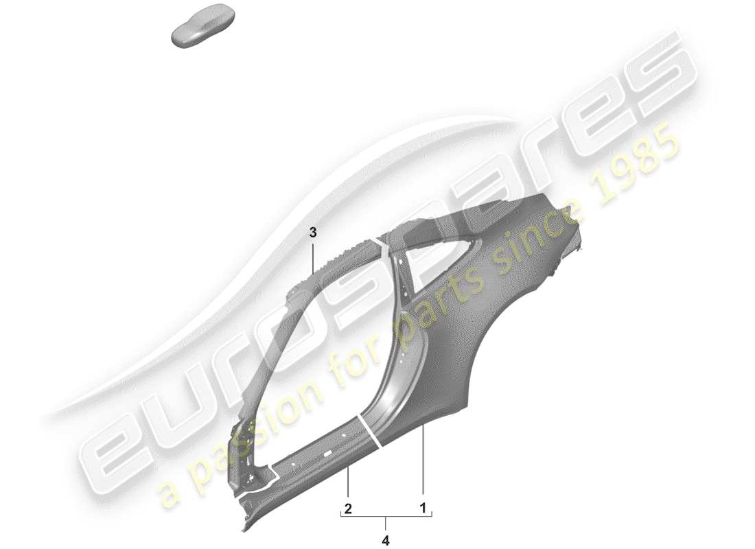 porsche 2019 (992-1) seitenwand teilediagramm