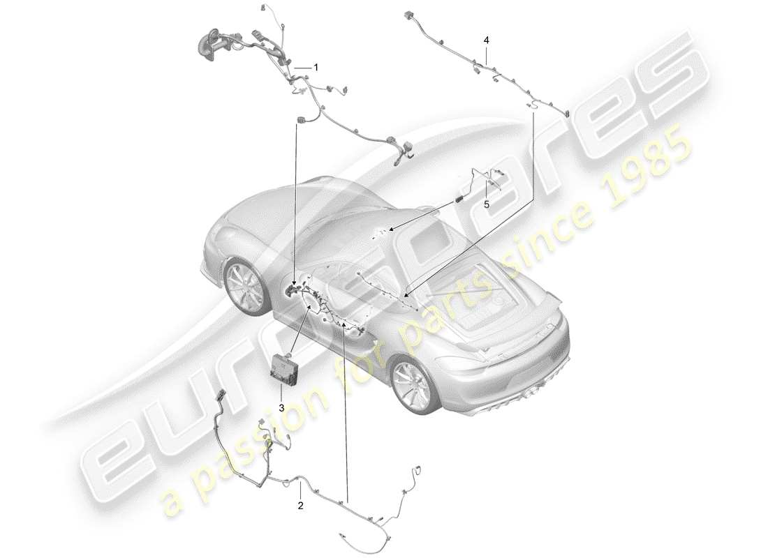 porsche 2016 (981 cayman gt4) kabelbäume ersatzteildiagramm