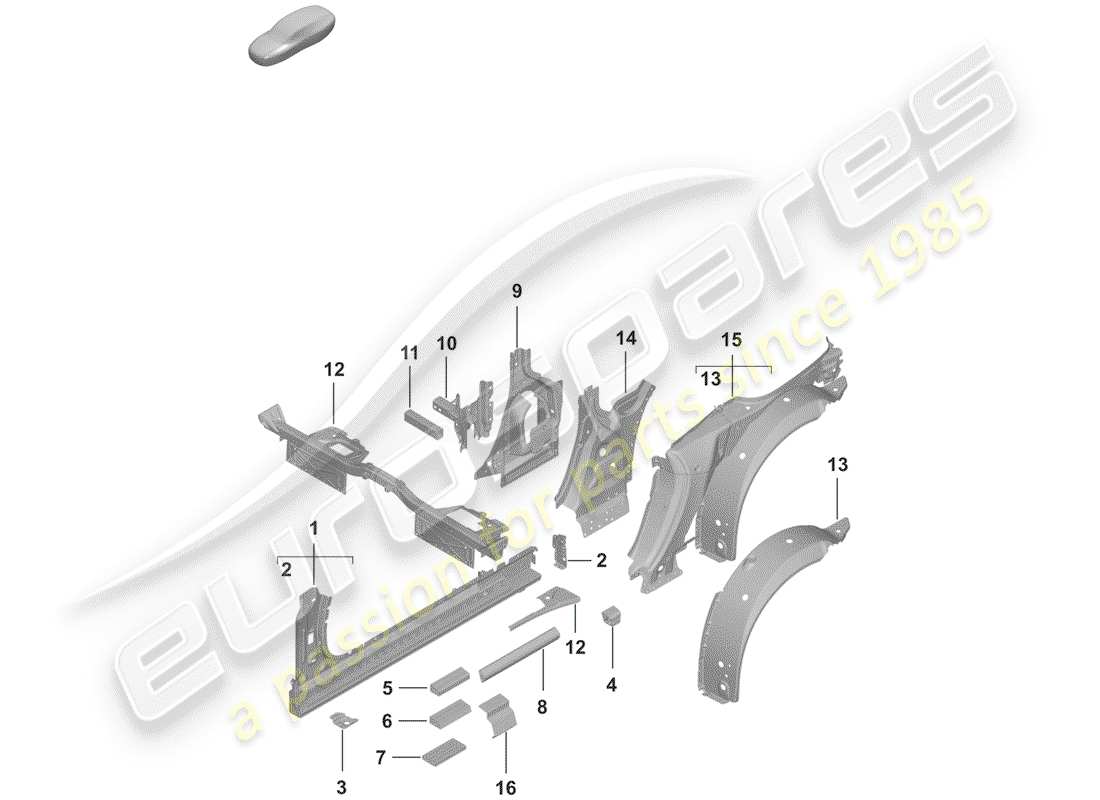 porsche 2019 (992-1) sill-ersatzteildiagramm