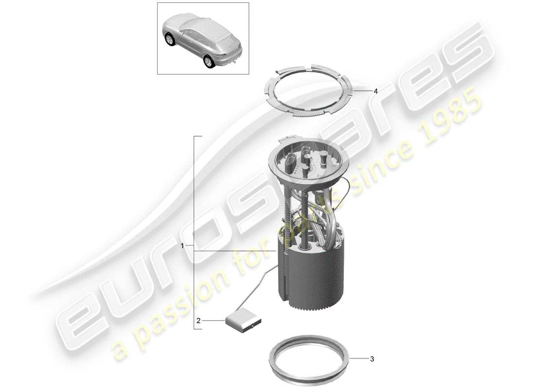 porsche 2017 (macan) kraftstoffpumpe teilediagramm