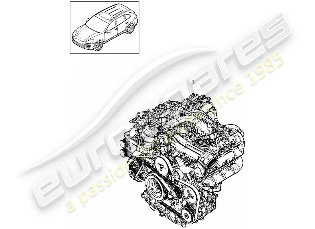 porsche 2017 (cayenne e2 92a) austauschmotor teilediagramm