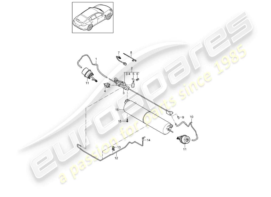 porsche 2010 (cayenne e1 9pa) abgasanlage steuerleitung teilediagramm