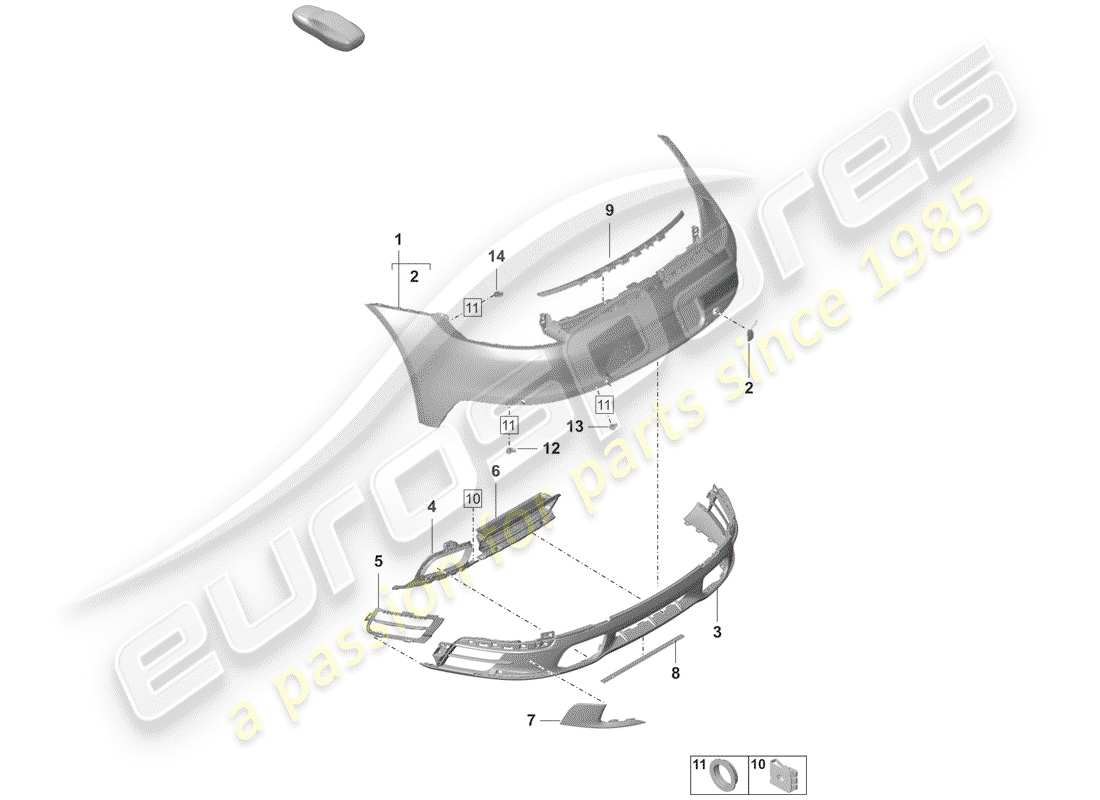 porsche 2019 (992-1) stoßstange ersatzteildiagramm