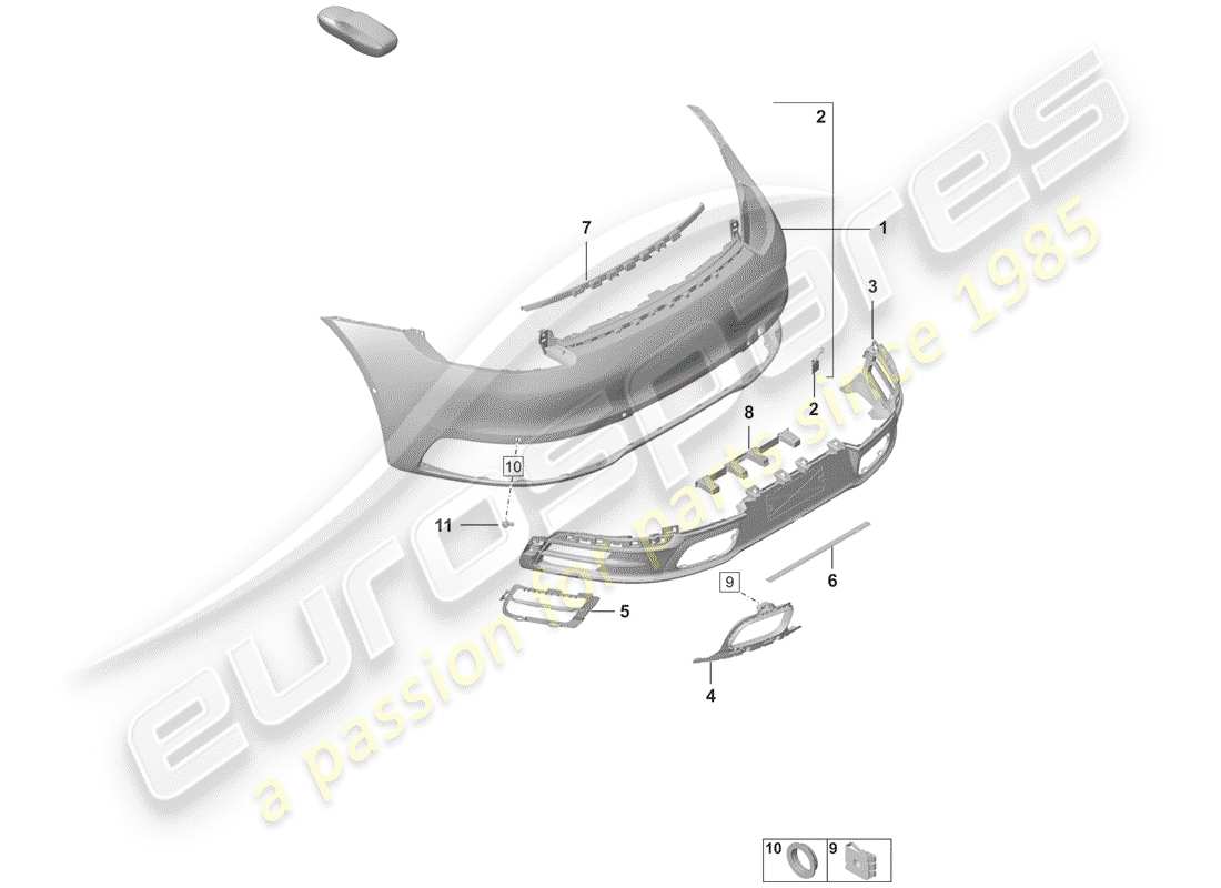 porsche 2019 (992-1) stoßstange ersatzteildiagramm