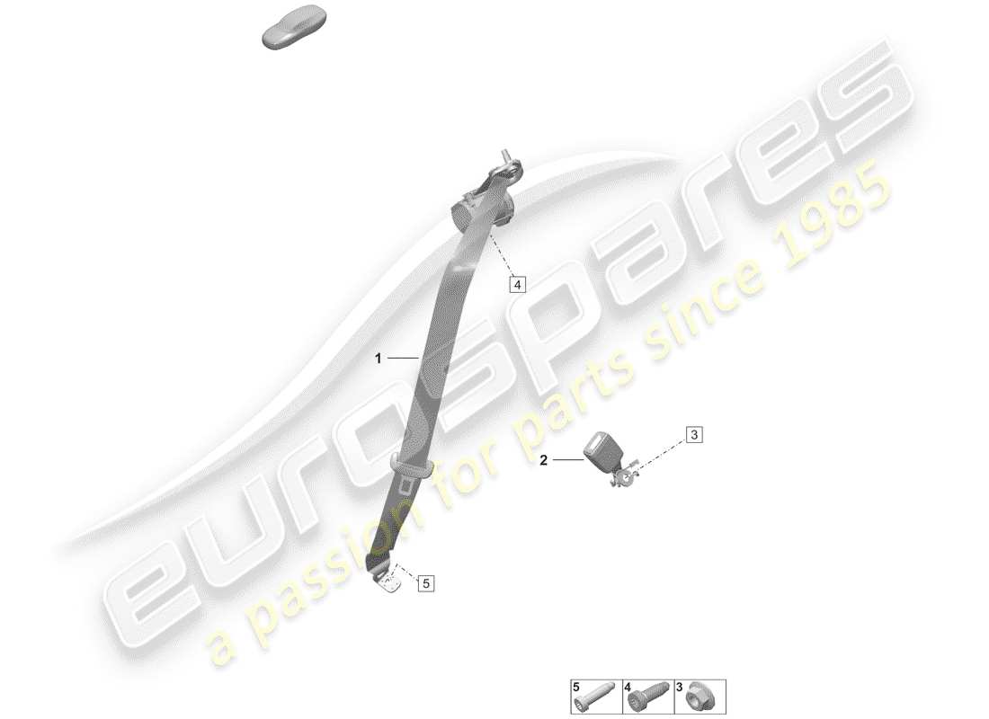 porsche 2019 (992-1) dreipunkt-sicherheitsgurt – teilediagramm