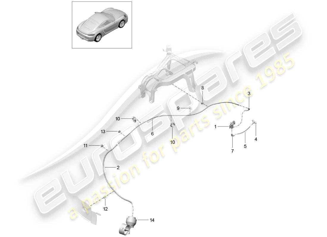 porsche 2017 (718 cayman) auspuffanlage teilediagramm