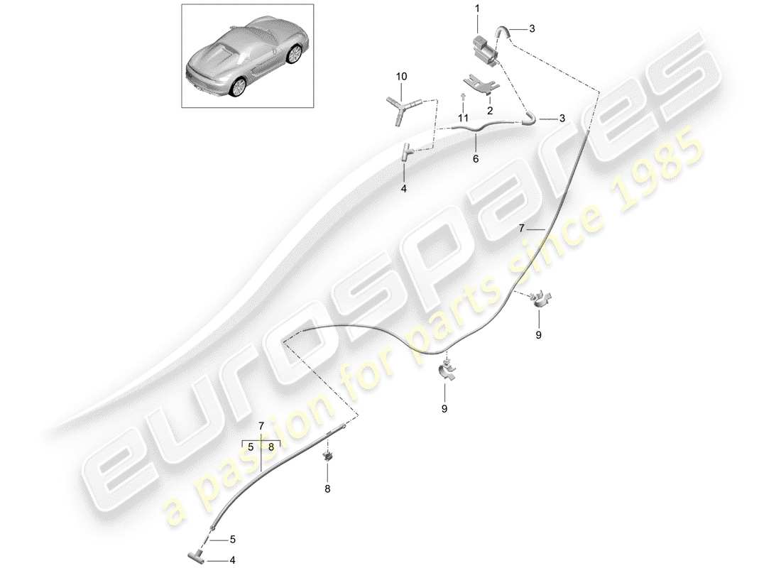 porsche 2016 (981 boxster spyder) auspuffanlage teilediagramm