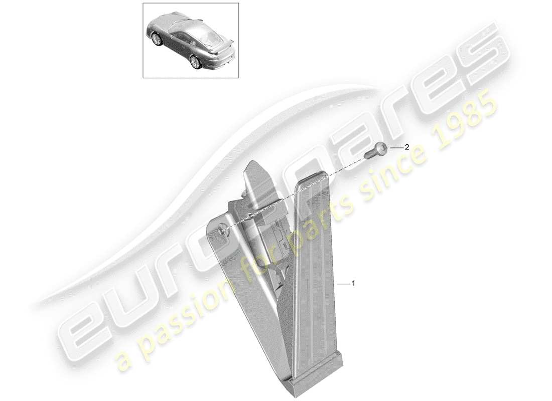 porsche 2018 (991-2 r/gt3/rs) brems- und beschleunigungspedalbaugruppe teilediagramm