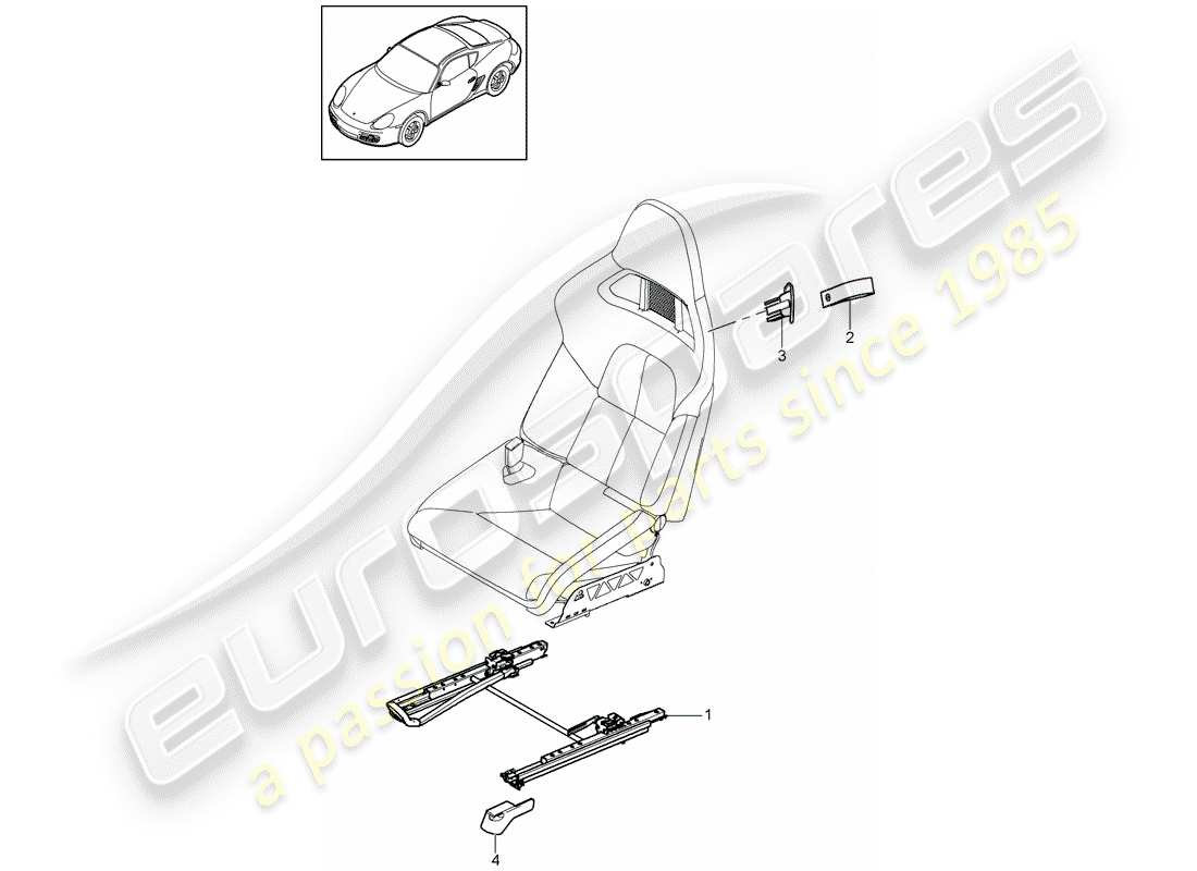 porsche 2009 (987 cayman) seat-ersatzteildiagramm