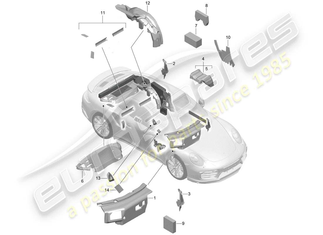 porsche 2017 (991-2 turbo) karosserie teilediagramm
