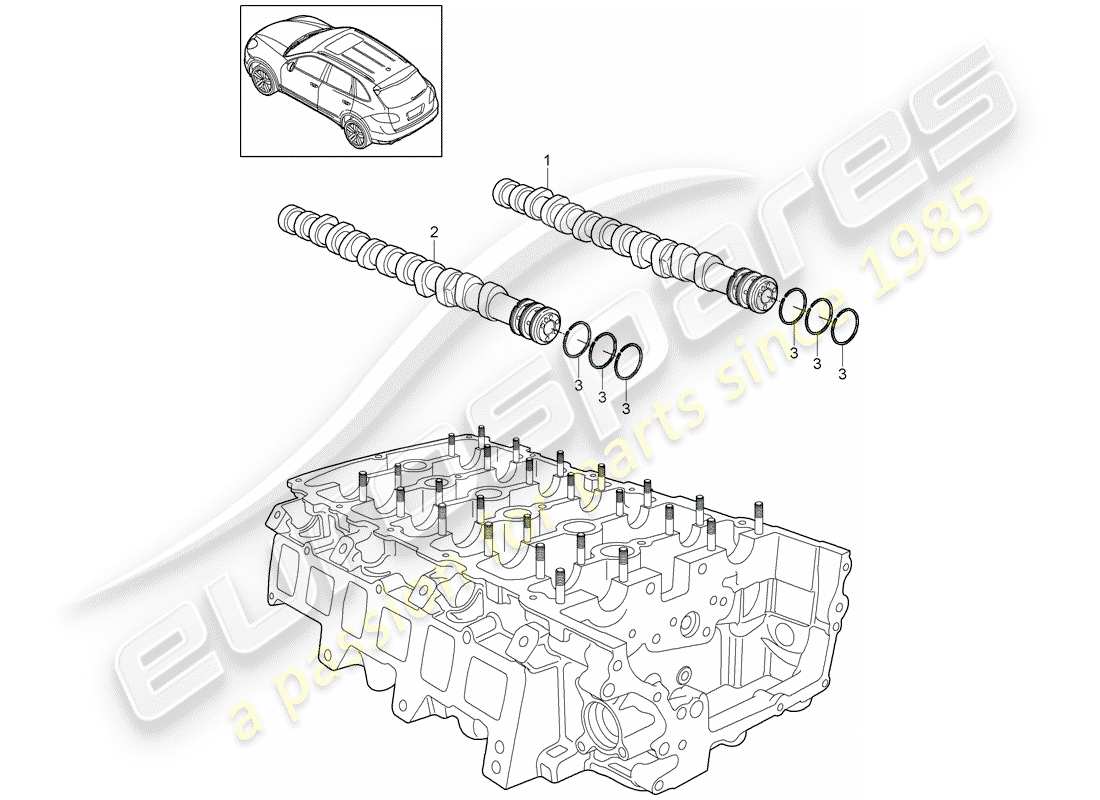 porsche 2017 (cayenne e2 92a) nockenwelle teilediagramm
