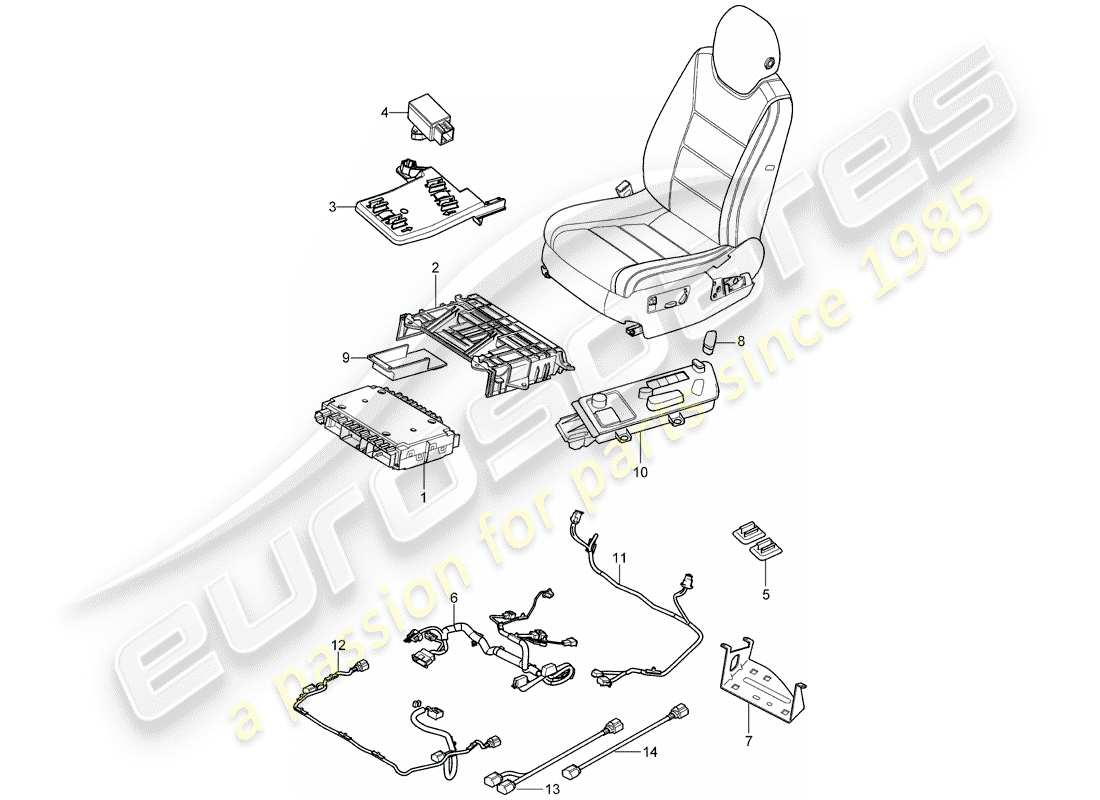 porsche 2008 (cayenne e1 9pa) switch-ersatzteildiagramm