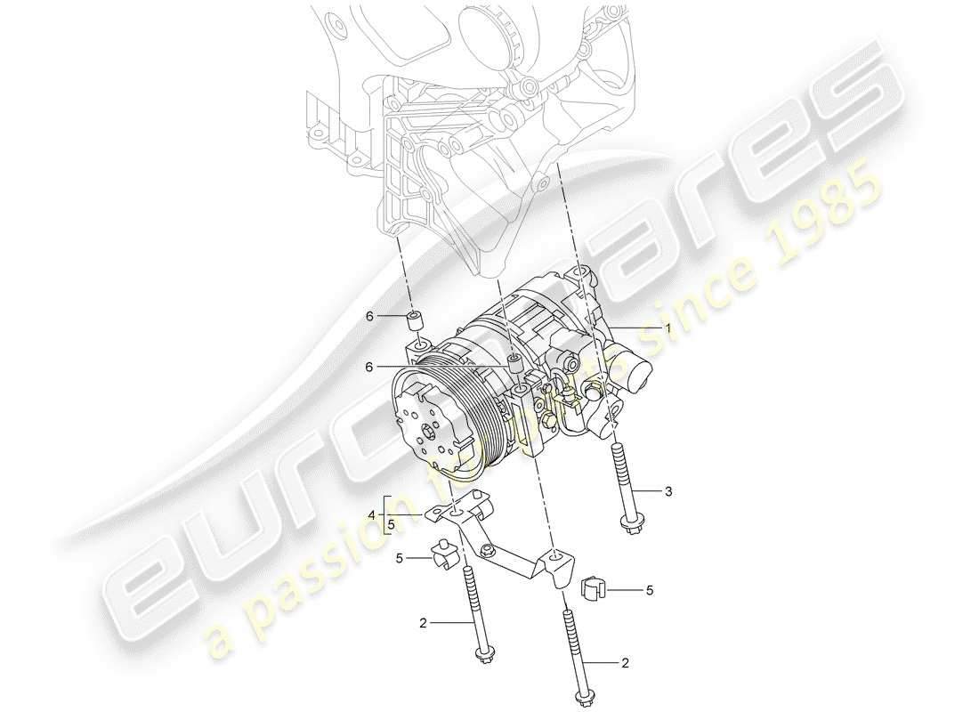 porsche 2008 (cayenne e1 9pa) kompressor teilediagramm