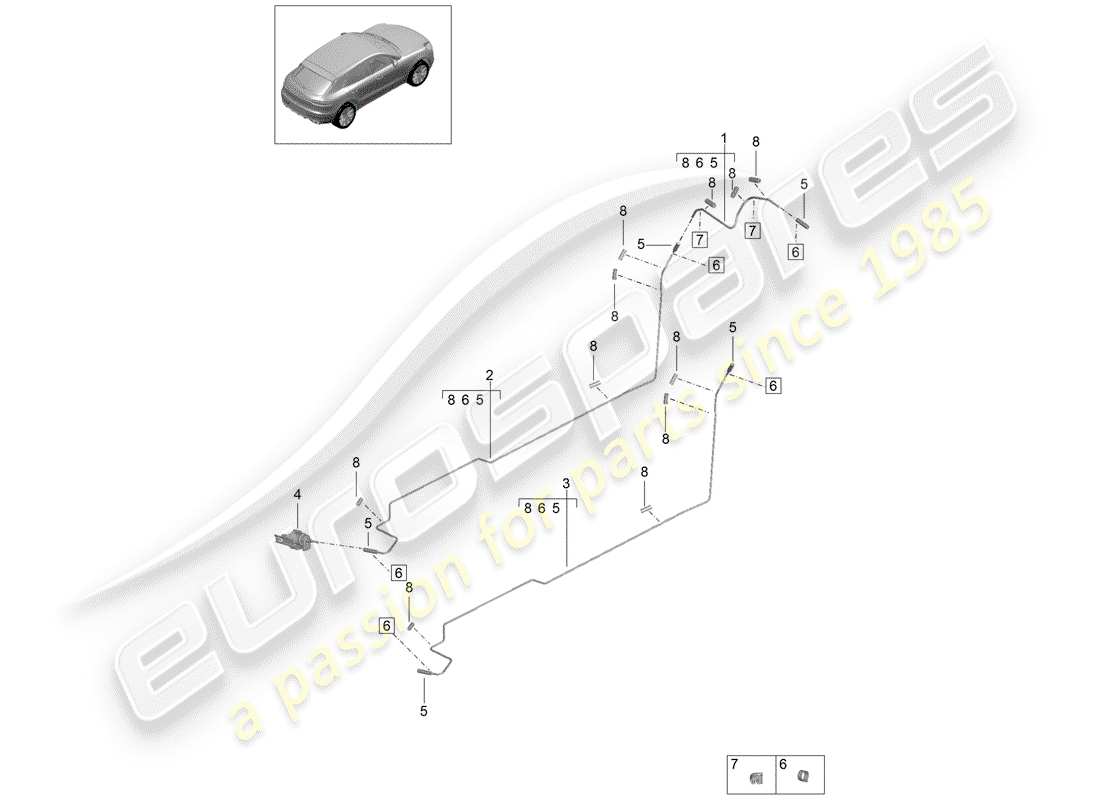 porsche 2020 (macan) kraftstoffleitung teilediagramm