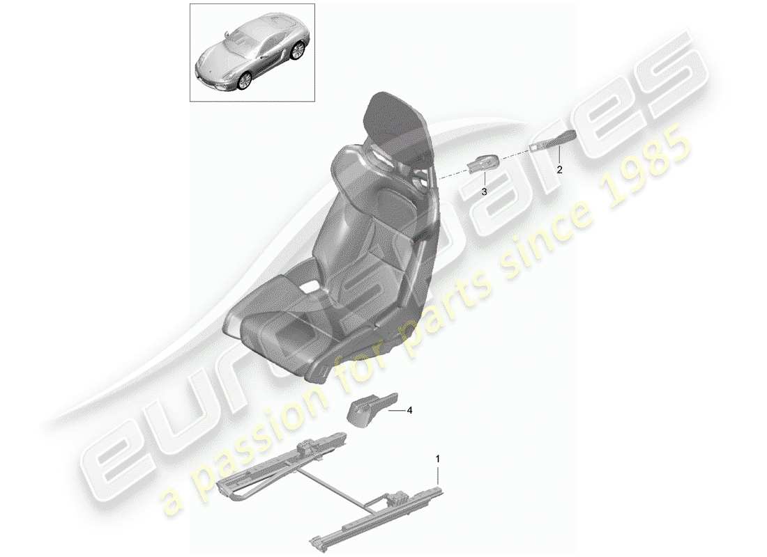 porsche 2016 (981 cayman) seat-ersatzteildiagramm