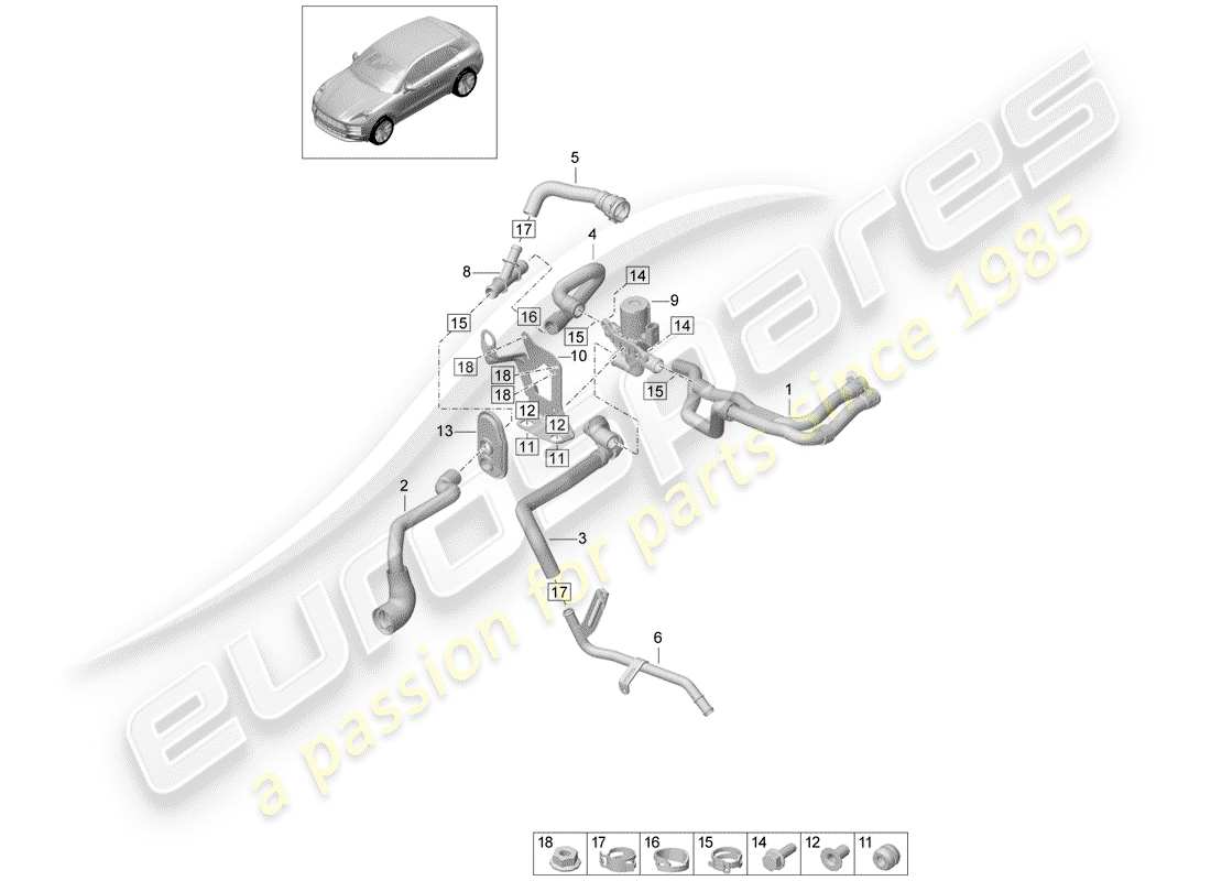 porsche 2020 (macan) heizung teilediagramm