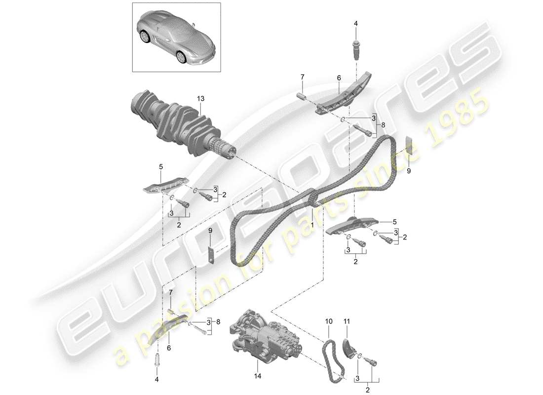 porsche 2016 (981 boxster spyder) ventilsteuerung teilediagramm