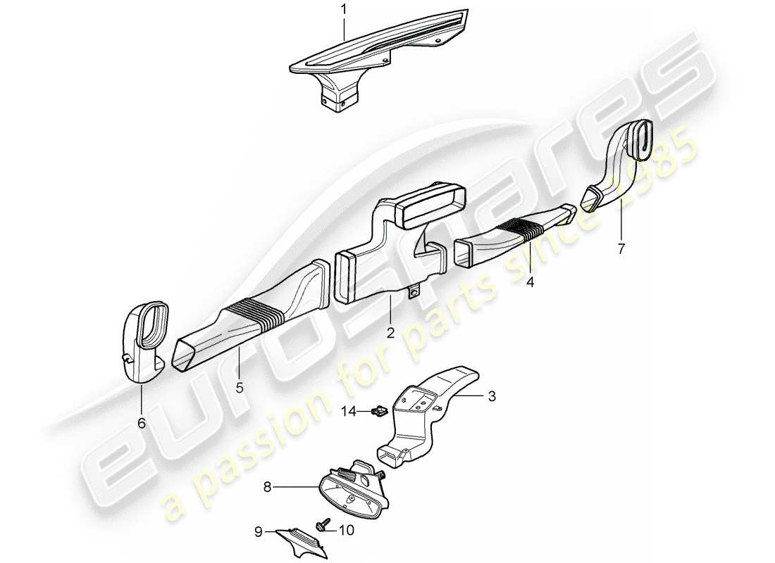 porsche 2008 (987 cayman) heizung teilediagramm