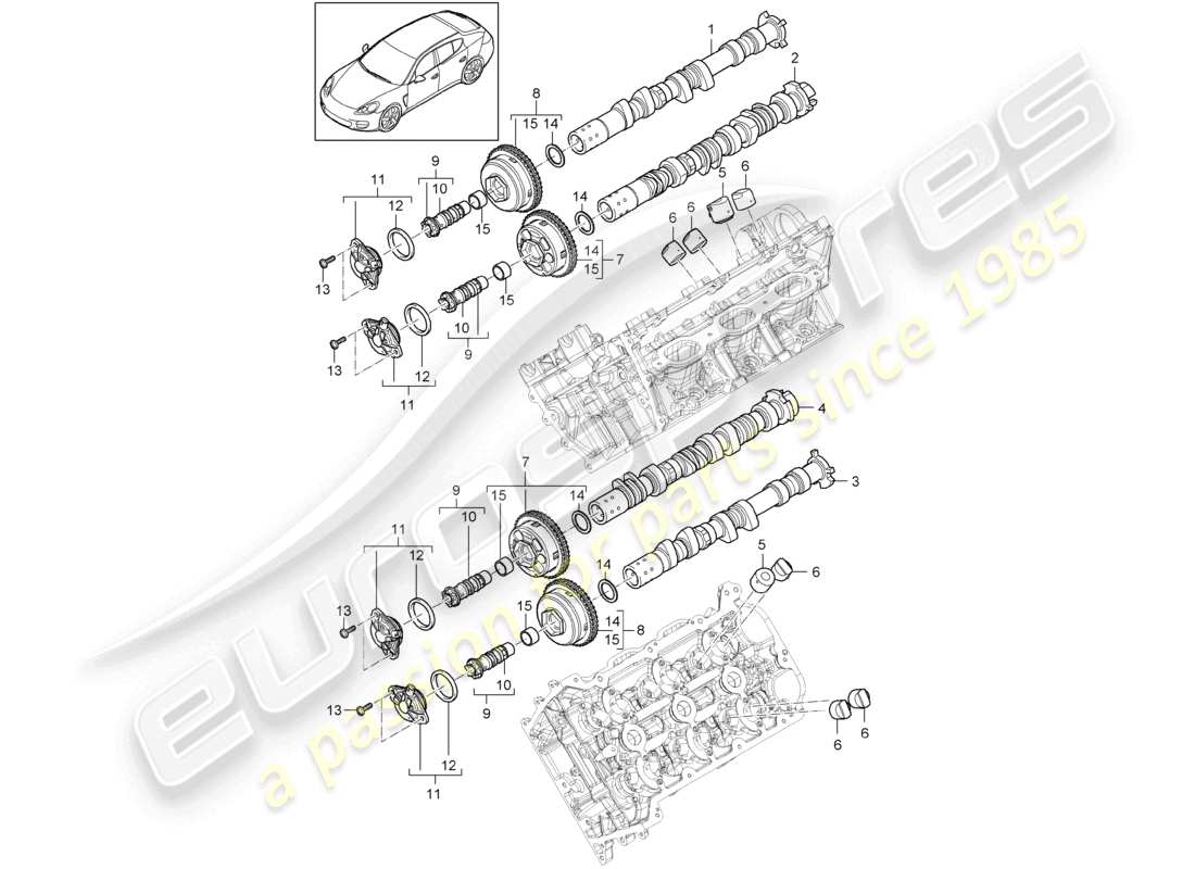 porsche 2010 (cayenne e1 9pa) nockenwelle teilediagramm