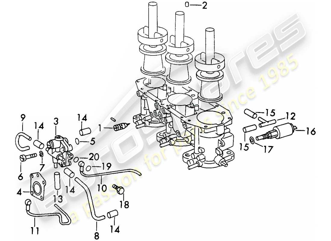 porsche 1973 (911) reparaturmaterial - für - vergaser - - zenith - - 40 tin ersatzteildiagramm